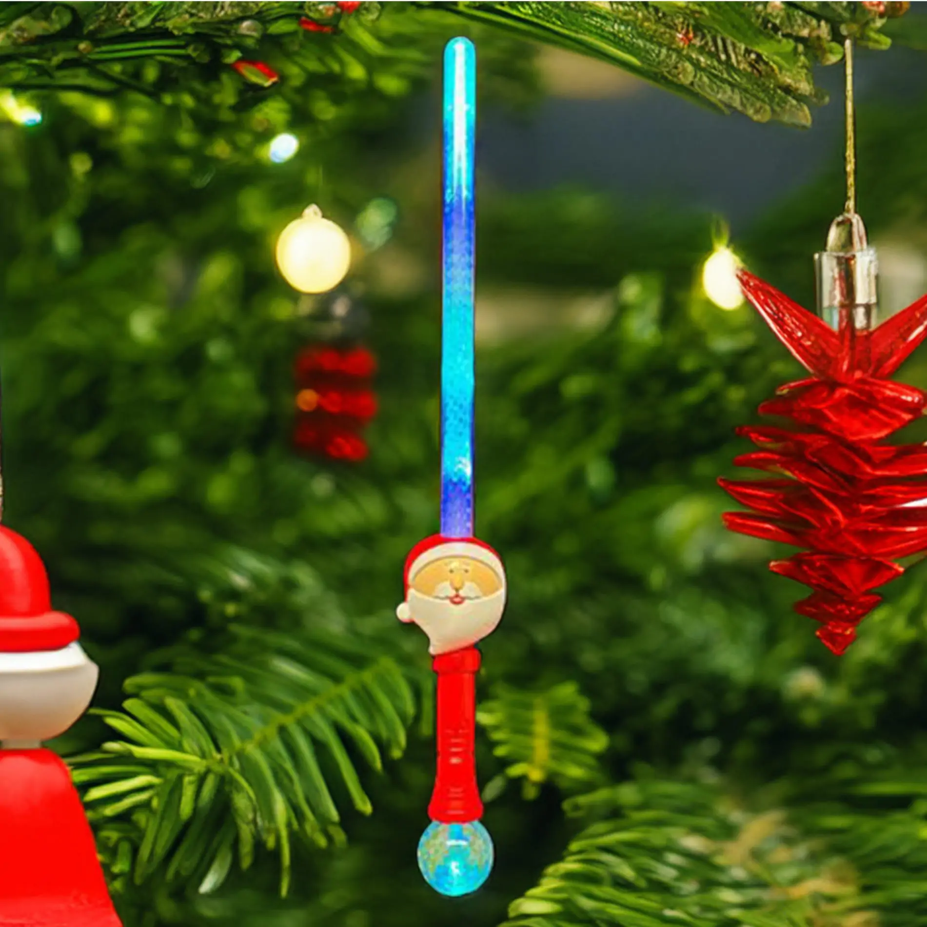 Jolly Santa Claus Light Saber Sword with Prism Ball All Products 5