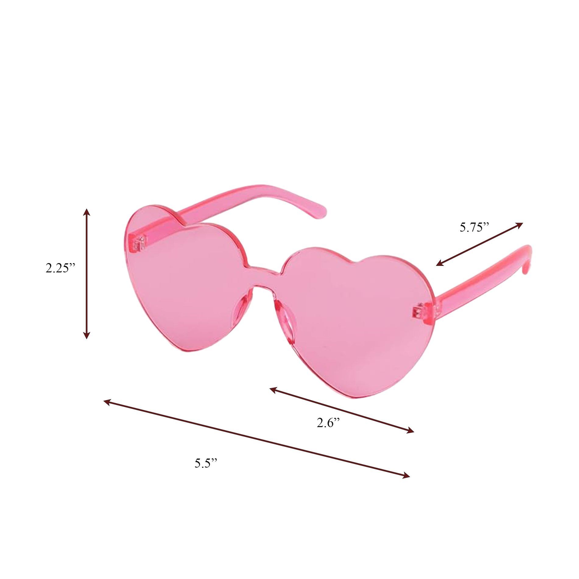 Unlit Heart Shaped Pink Frameless Fashion Glasses All Products 4