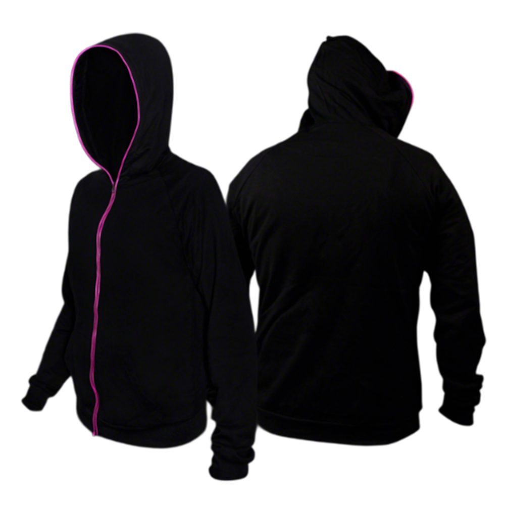 Electro Luminescent Zip Up Hoodie Pink Medium All Products 4