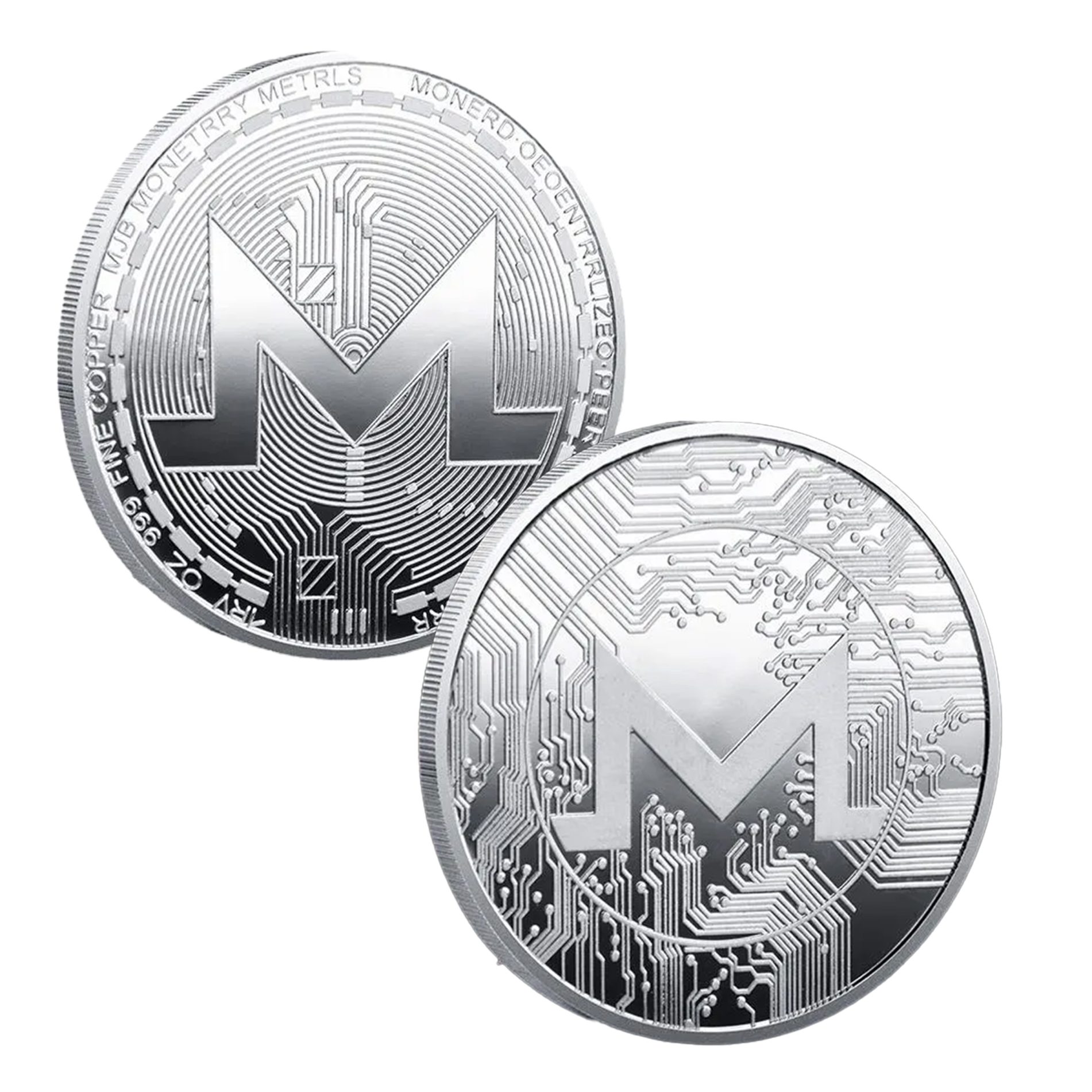 Monero Blockchain Crypto Silver Plated Coin All Products 6