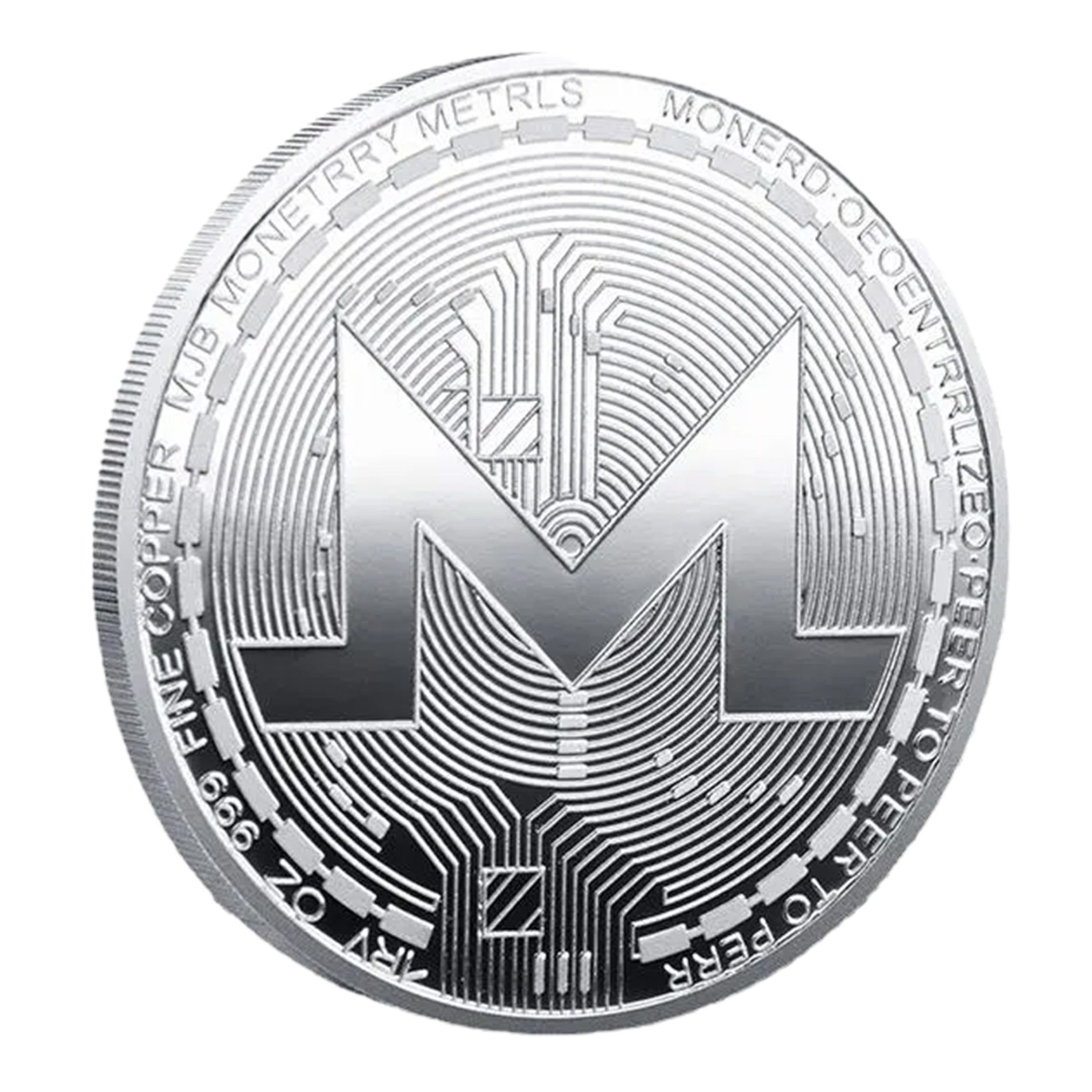 Monero Blockchain Crypto Silver Plated Coin All Products 3