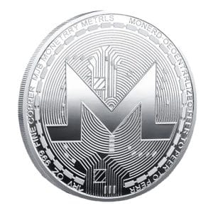 Monero Blockchain Crypto Silver Plated Coin Monero Blockchain Crypto Silver Plated Coin