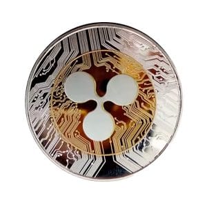 XRP Ripple Blockchain Crypto Gold on Silver Plated Coin