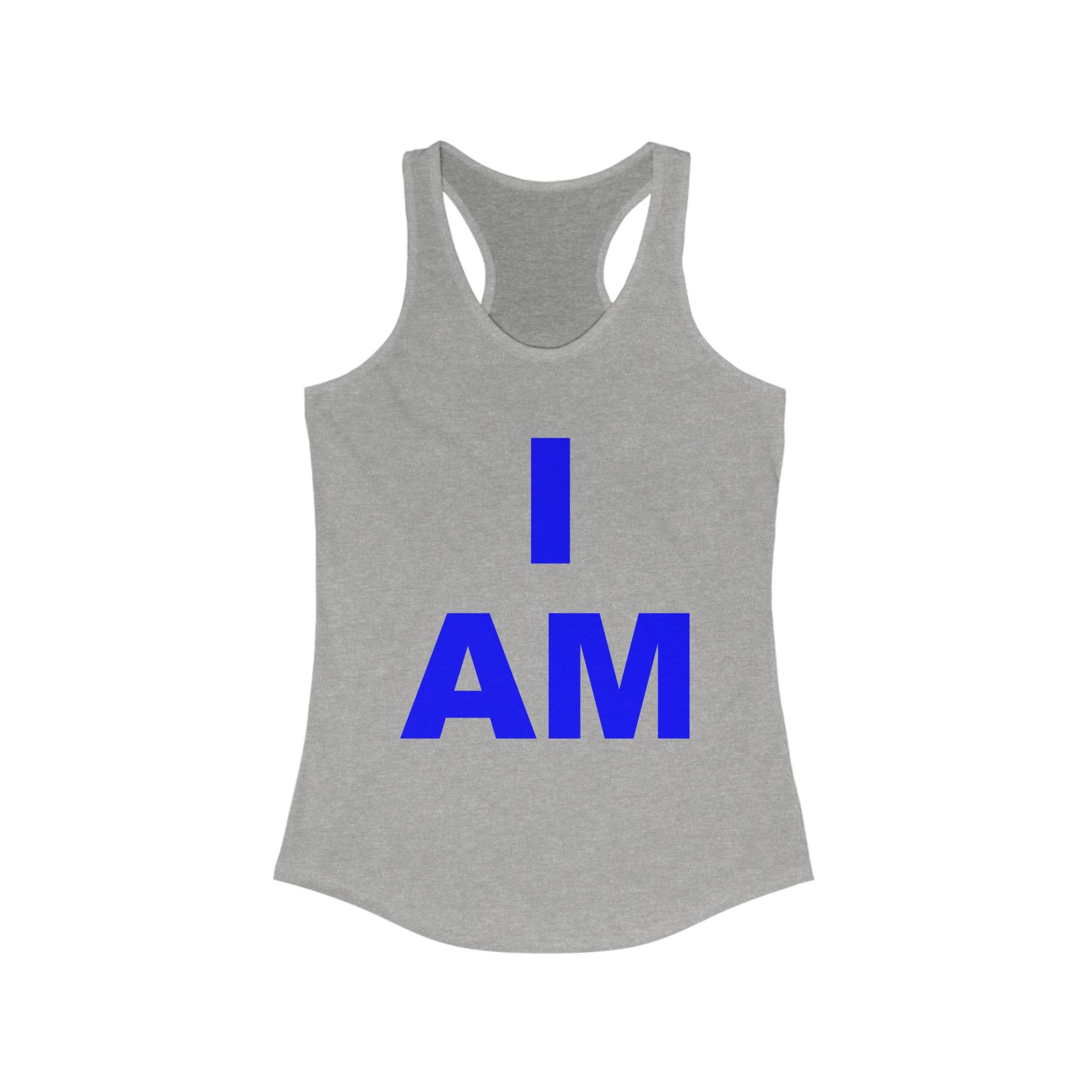 “I AM” Tranquility Tank – Blue Print, Bold & Centered Women’s Ideal Racerback Tank 9