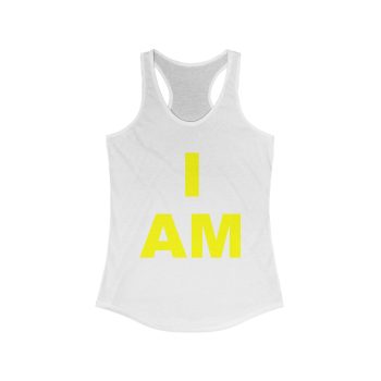 “I AM” Radiance Tank – Yellow Print, Bold & Bright Women’s Ideal Racerback Tank