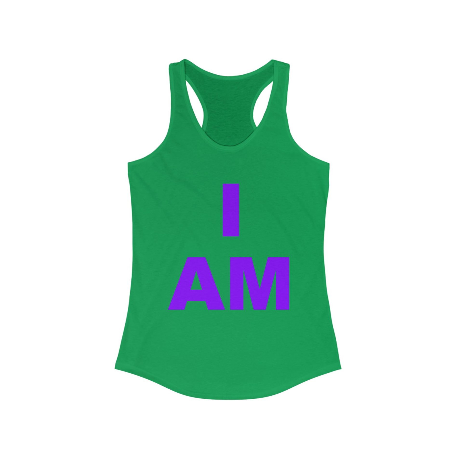 “I AM” Enlightenment Tank – Purple Print, Bold & Spiritual Women’s Ideal Racerback Tank 17