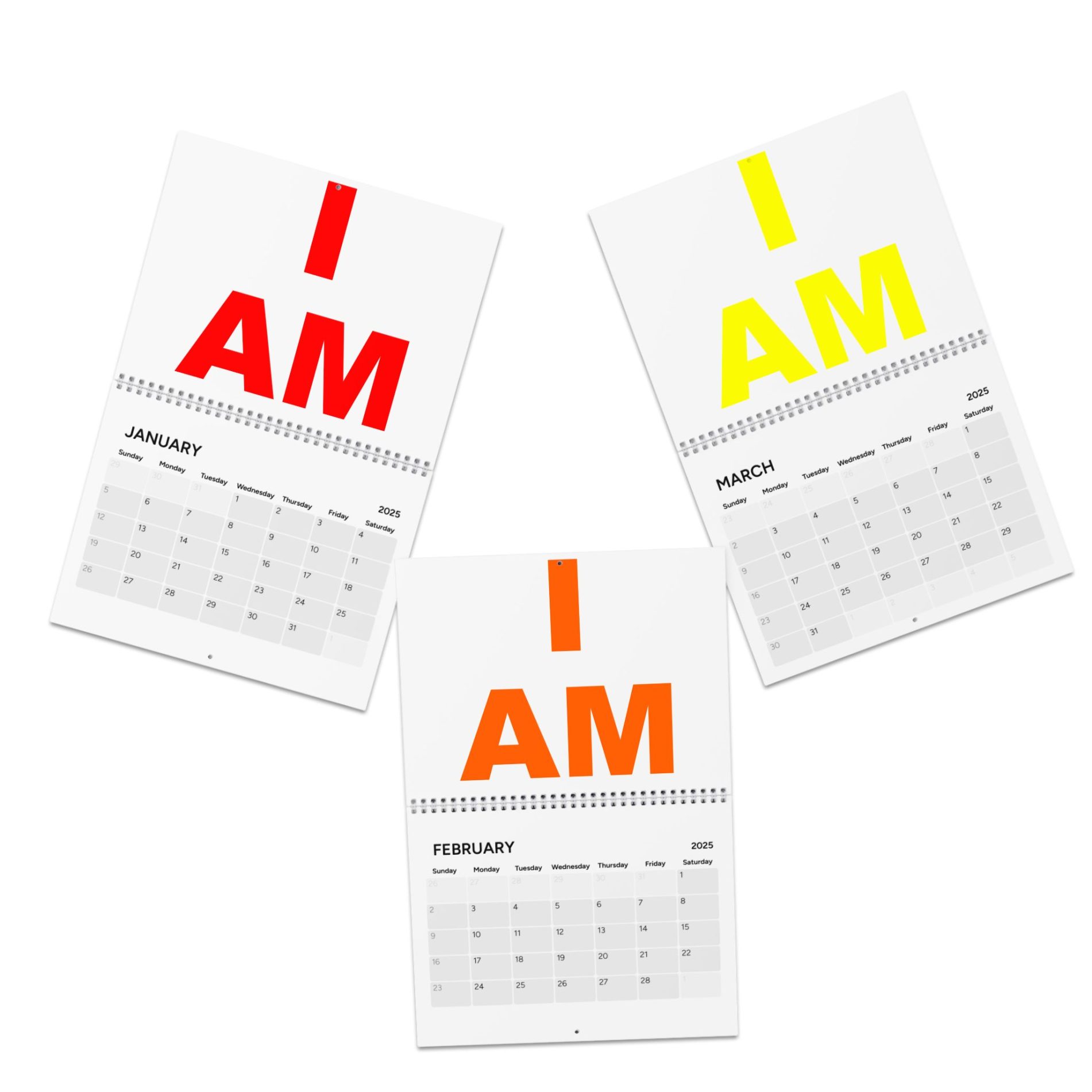 “I AM” Affirmation Calendar – A Journey of Empowerment (Colorful Monthly Design) Calendar (2025) 3