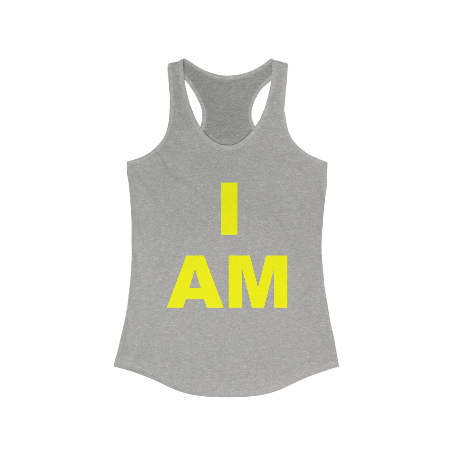 “I AM” Radiance Tank – Yellow Print, Bold & Bright Women’s Ideal Racerback Tank 9