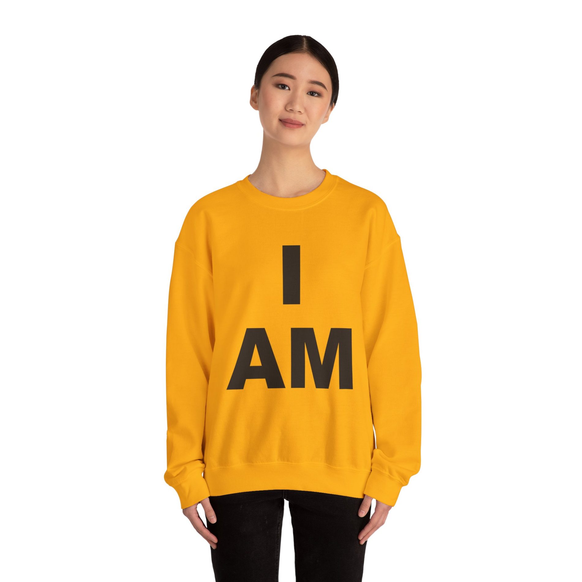 “I AM” Power Crewneck – Black Print, Bold & Timeless Unisex Heavy Blend™ Crewneck Sweatshirt 18