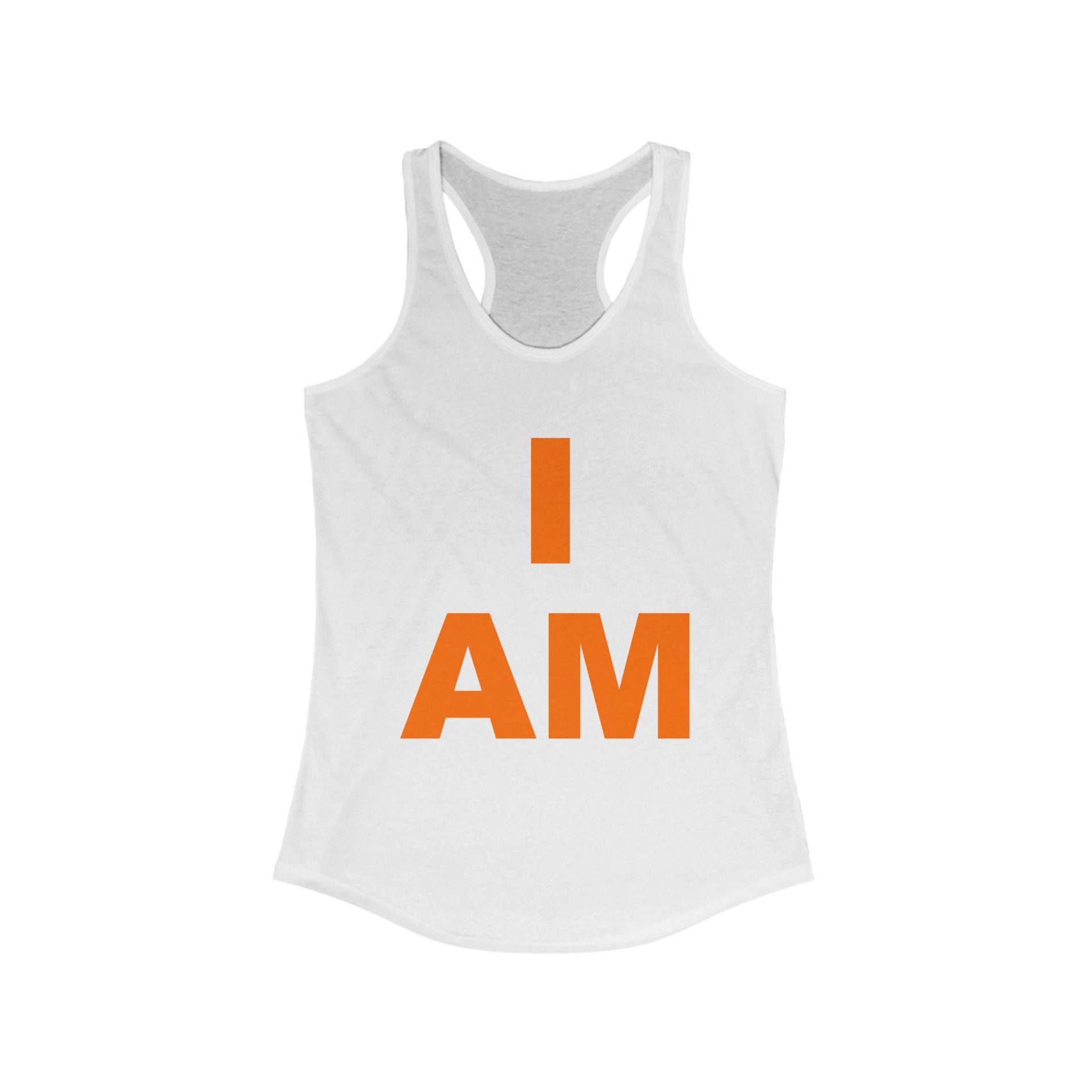 “I AM” Vitality Tank – Orange Print, Bold Energy Women’s Ideal Racerback Tank 3