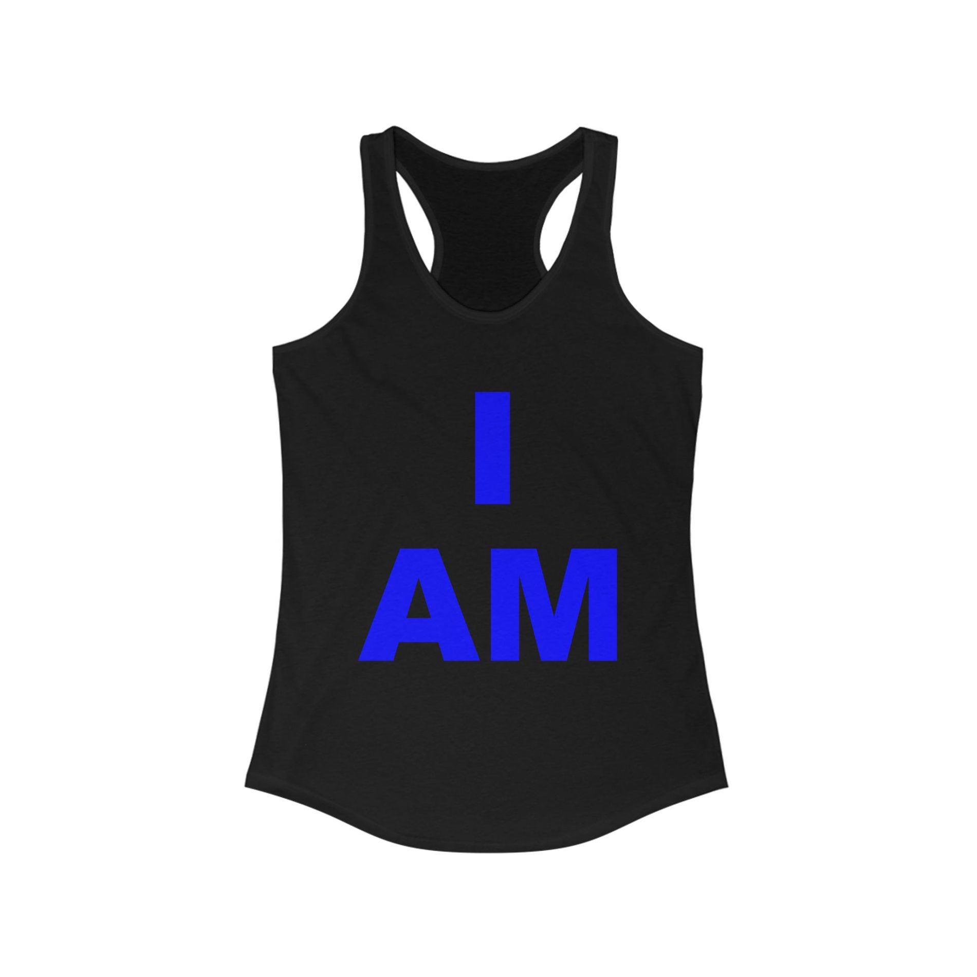 “I AM” Tranquility Tank – Blue Print, Bold & Centered Women’s Ideal Racerback Tank 7