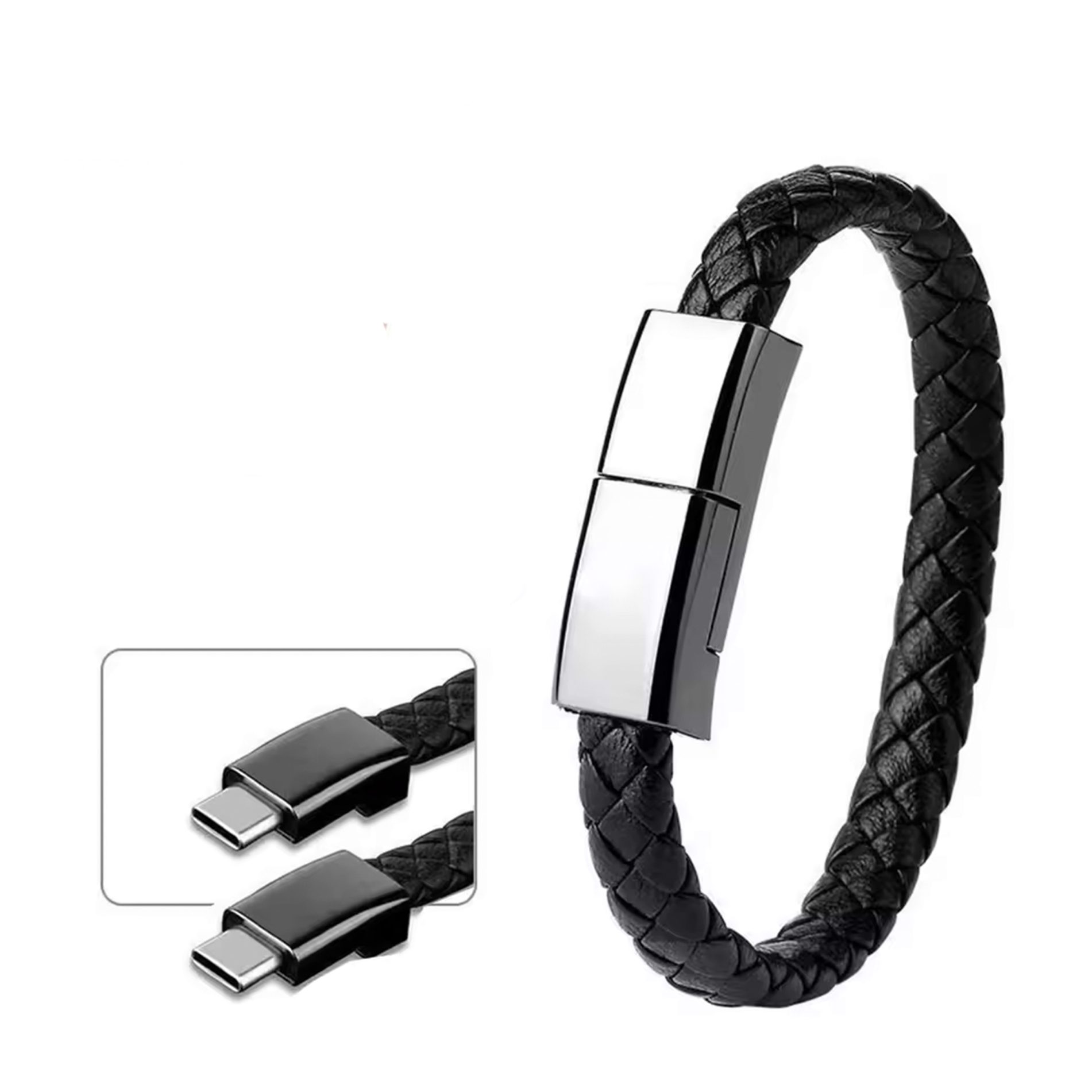 USB C to USB C Fast Charging Data Cable Braided Leather Bracelet PD 60W All Products 3