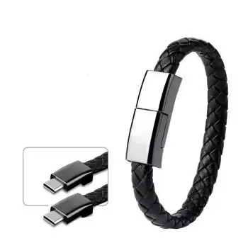 USB C to USB C Fast Charging Data Cable Braided Leather Bracelet PD 60W All Products