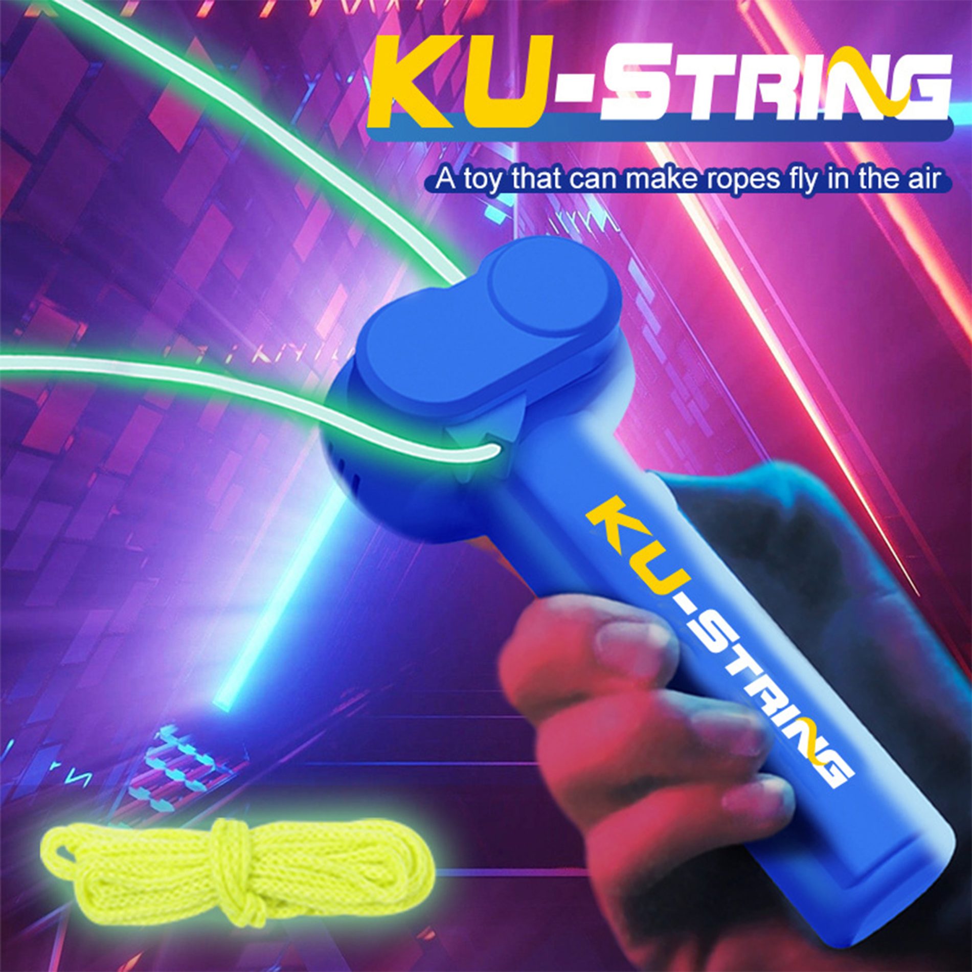 Glow in the Dark String Rope Launcher Rechargeable Flying Yarn All Products 8