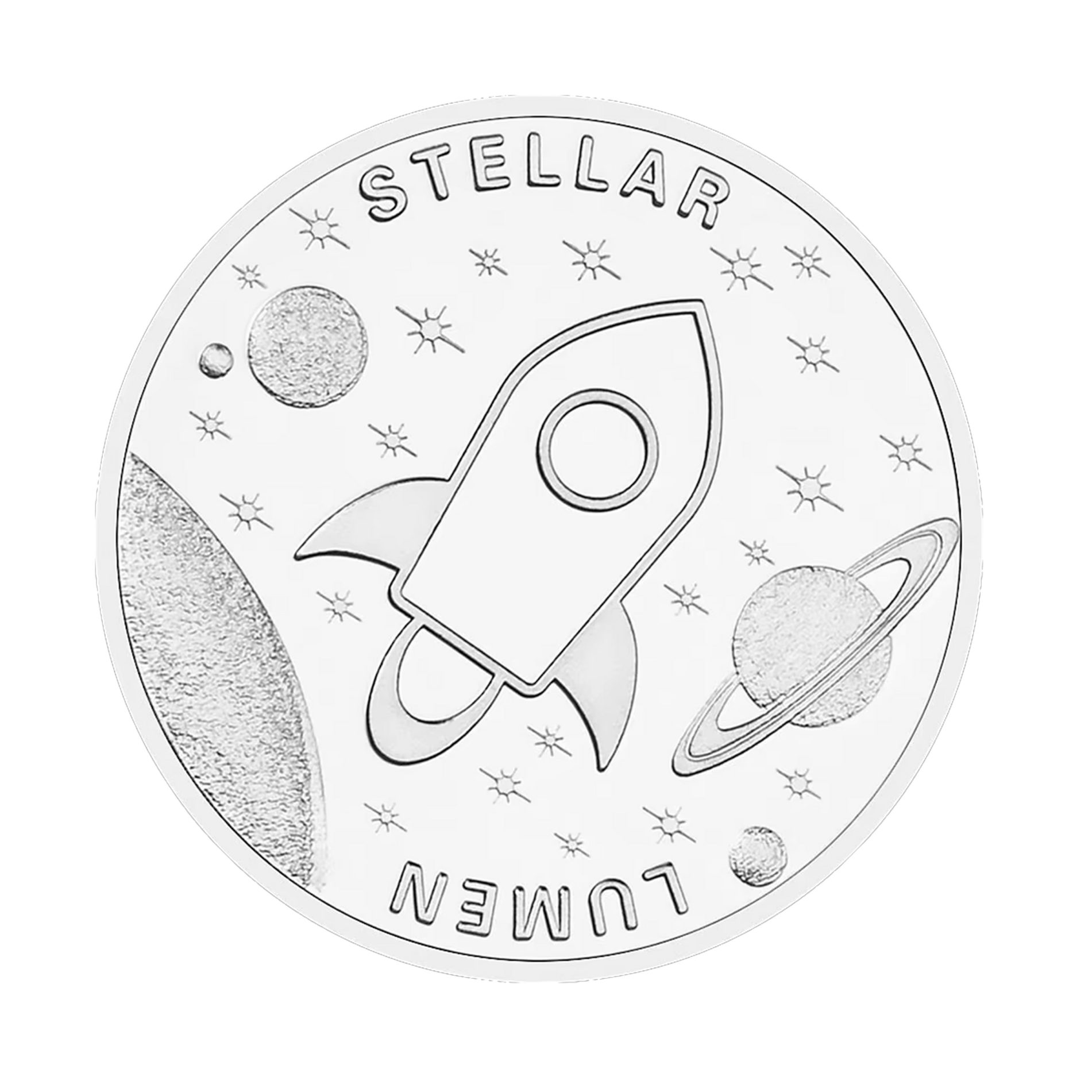 XLM Stellar Lumen Blockchain Crypto Silver Plated Souvenir Coin All Products 3