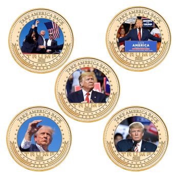 Pack of 5 President Donald Trump Winning Moments Commemorative Gold Plated Coins All Products