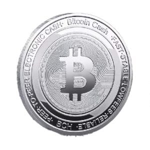Silver Plated Bitcoin Coin Cash BCH Crypto Commemorative Cryptochips