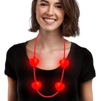 Pack of 24 Light Up 4 Red Charms Beaded Necklace All Products