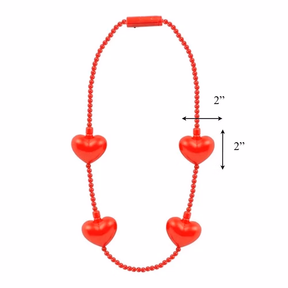 Pack of 24 Light Up 4 Red Charms Beaded Necklace All Products 4