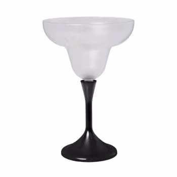 Pack of 18 Frosted Margarita Drinking Glass Black Stem Bachelorette Party Barware 3