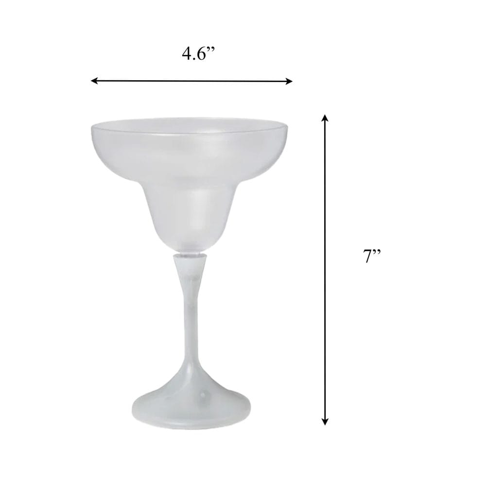 Pack of 18 Frosted Margarita Drinking Glass White Stem All Products 4