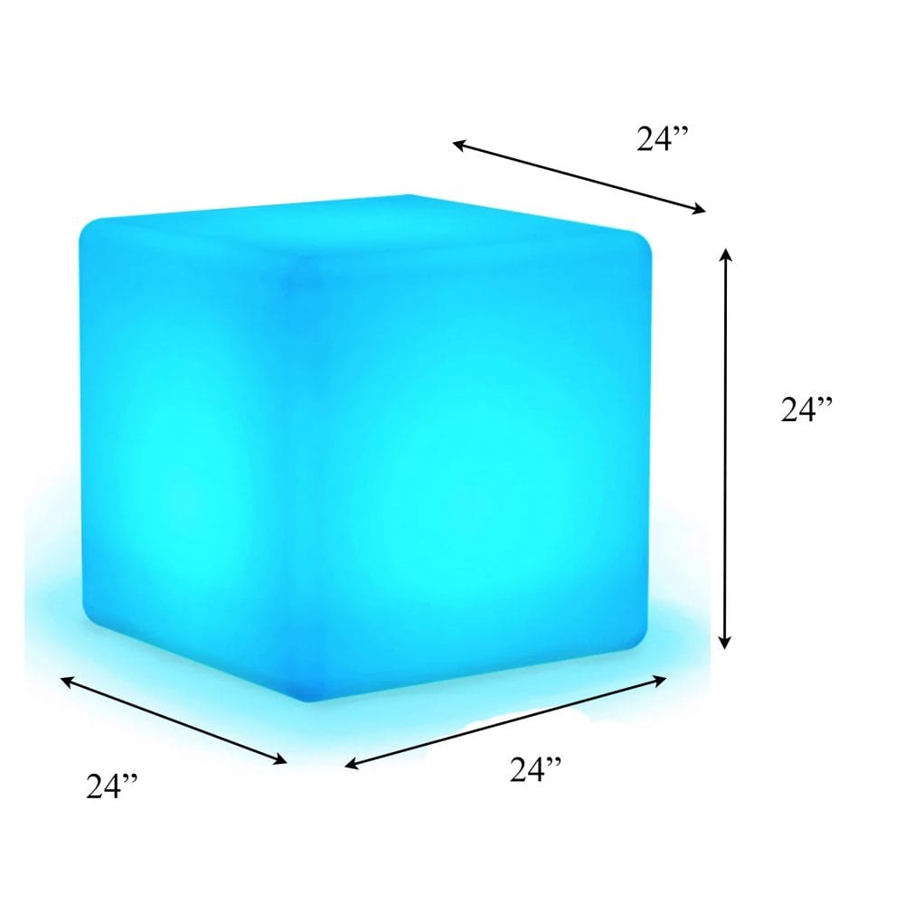 24 Inch LED Cube Light Chair Stool Table Furniture All Products 4