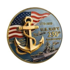 1775 to 2025 US Navy 250th Anniversary Commemorative Coin Battleship Edition 4th of July