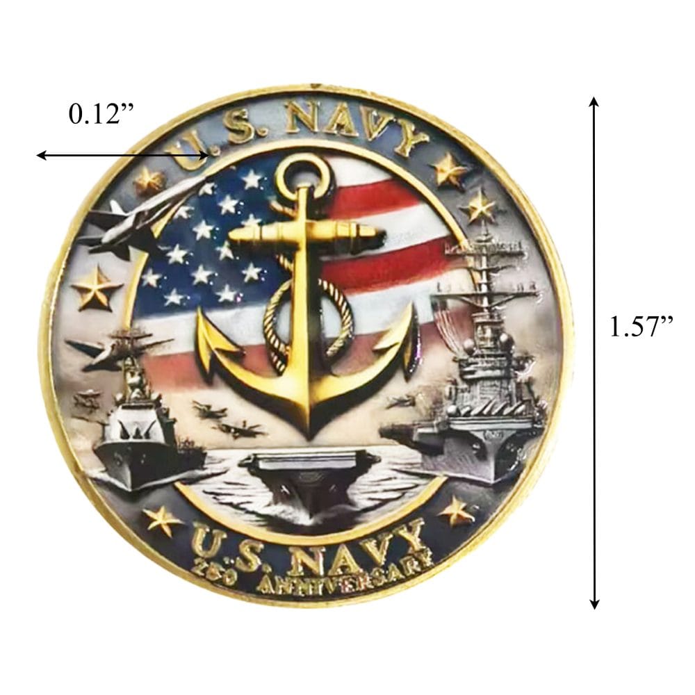 US Navy 250th Anniversary Gold Plated Commemorative Coin All Products 4