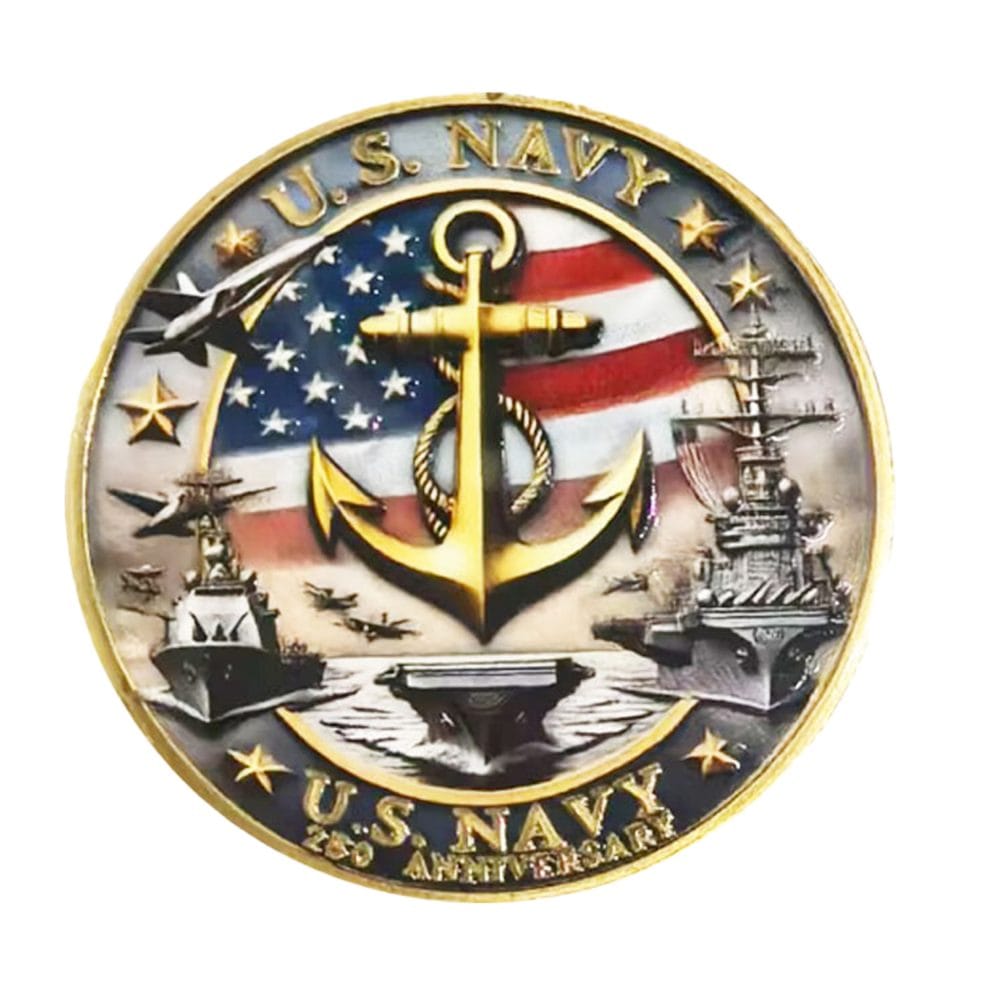 US Navy 250th Anniversary Gold Plated Commemorative Coin All Products 5