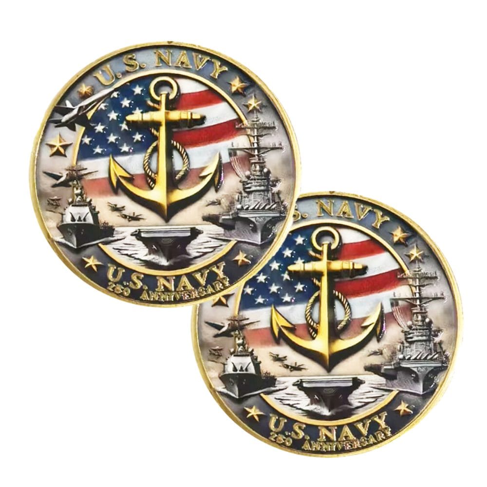 US Navy 250th Anniversary Gold Plated Commemorative Coin All Products 6
