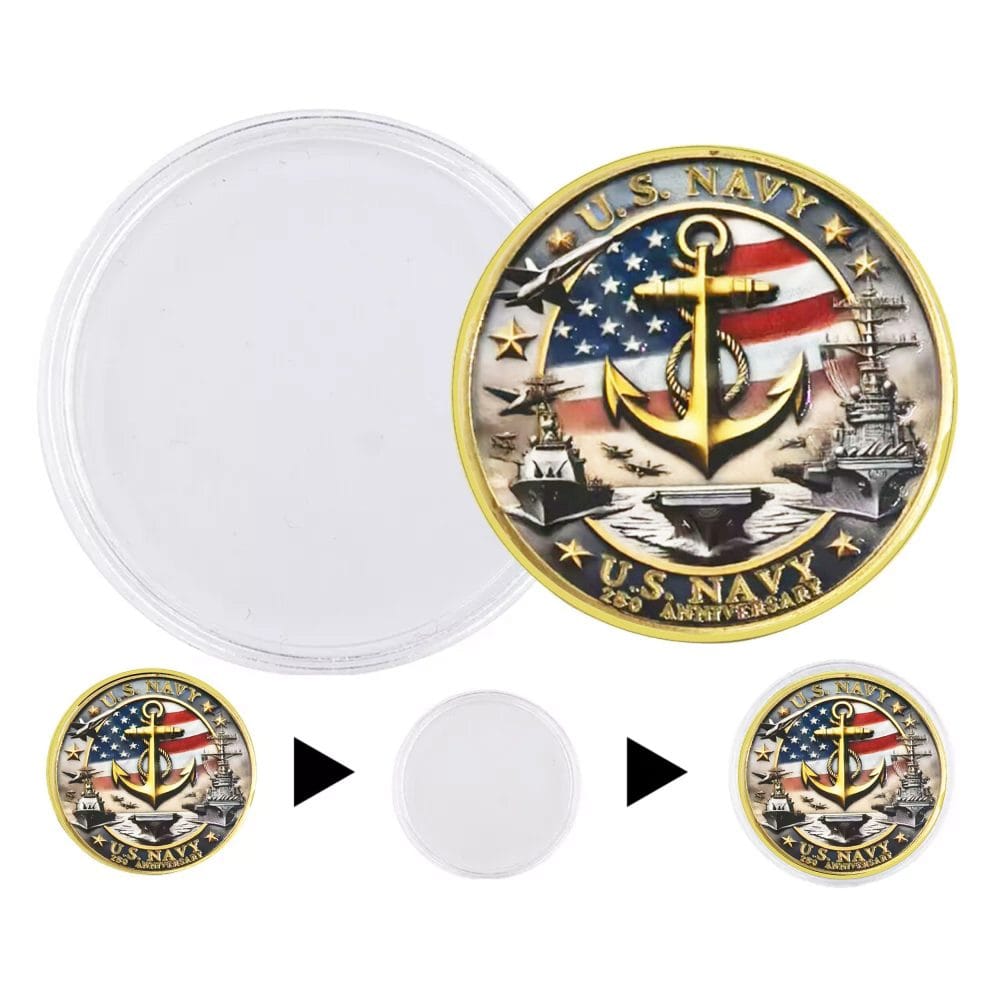 US Navy 250th Anniversary Gold Plated Commemorative Coin All Products 7