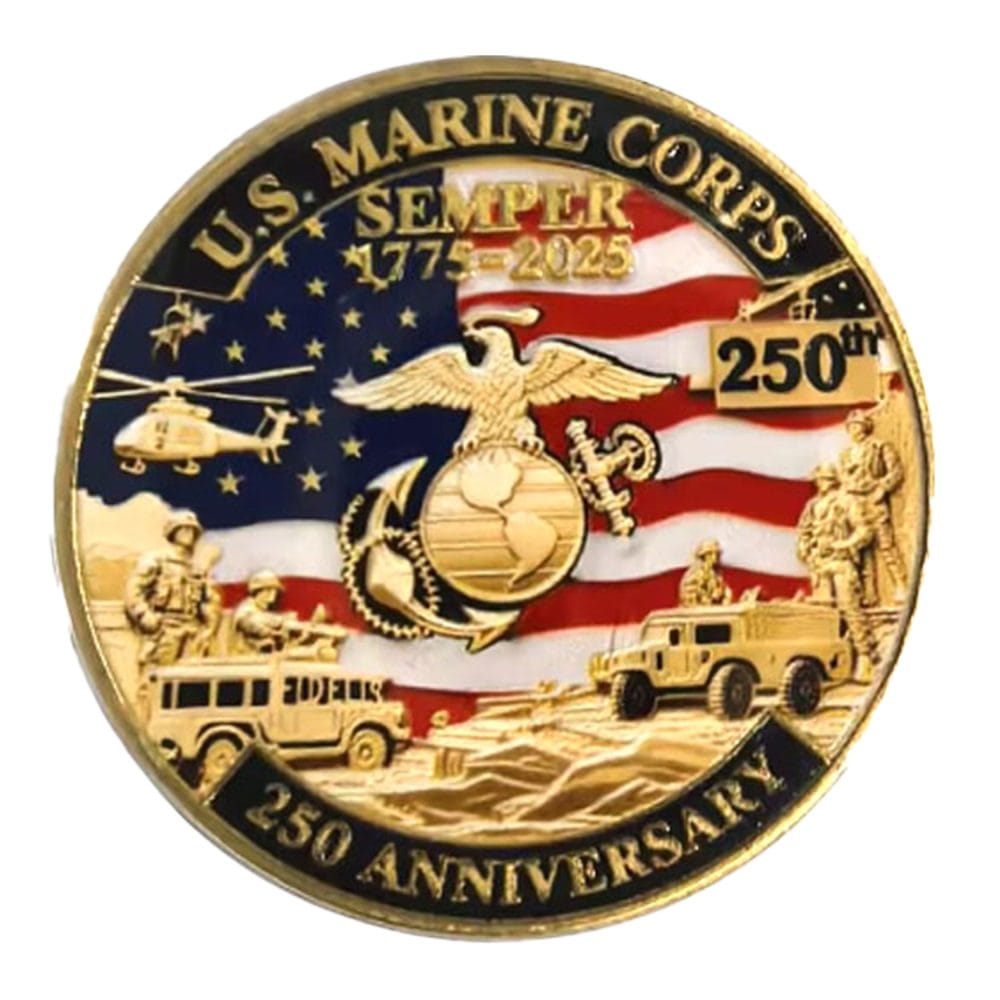Battleground Heritage Edition US Marine Corps 250th Anniversary Gold Plated Coin All Products 3