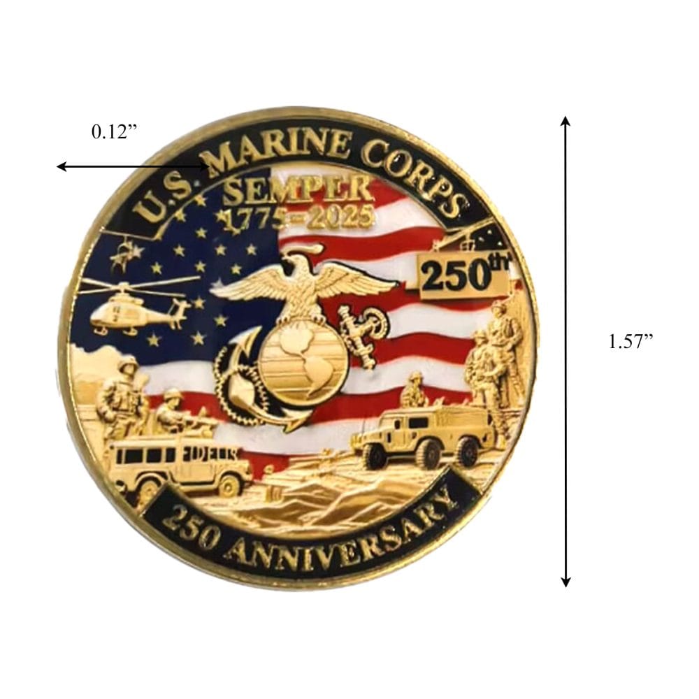 Battleground Heritage Edition US Marine Corps 250th Anniversary Gold Plated Coin All Products 4