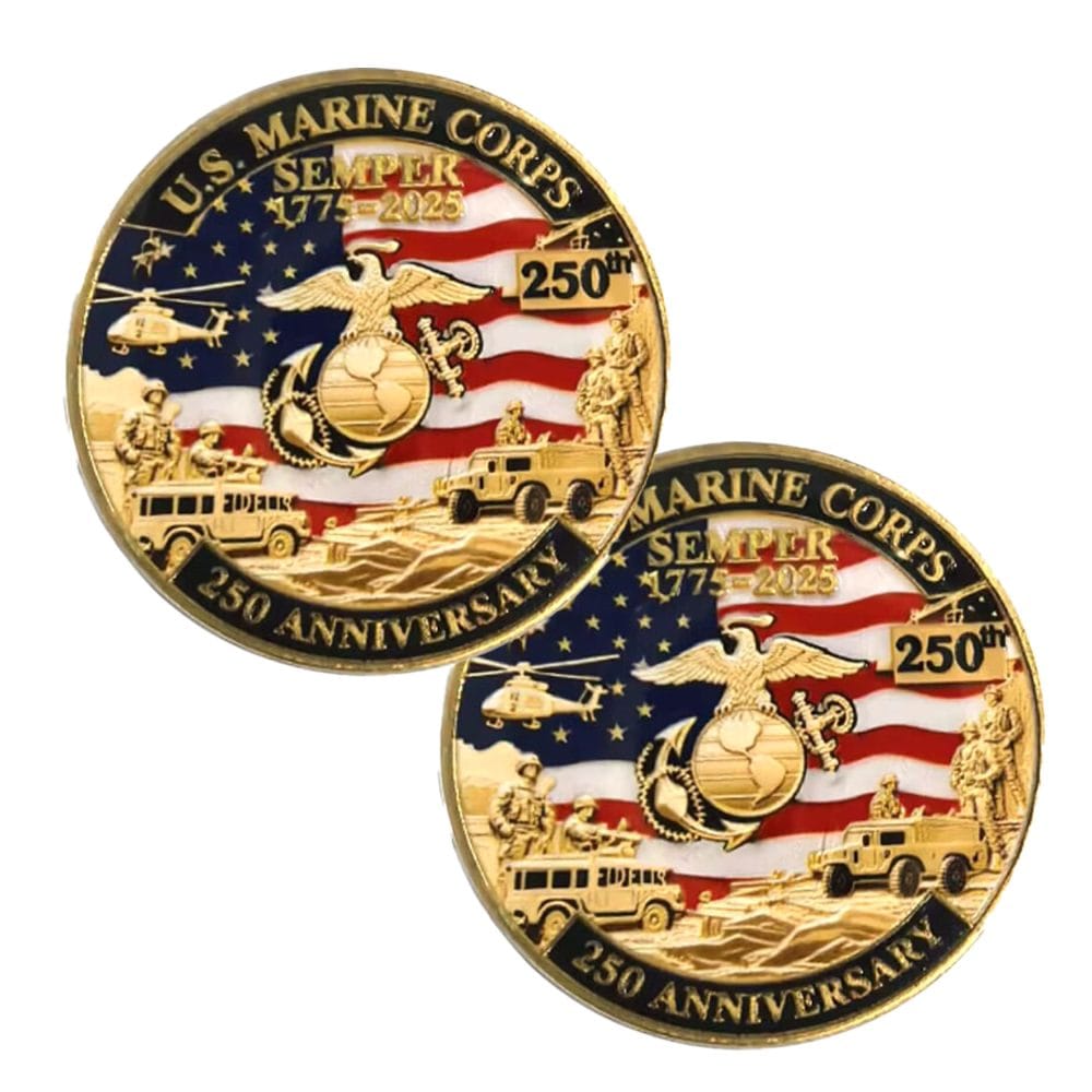 Battleground Heritage Edition US Marine Corps 250th Anniversary Gold Plated Coin All Products 5