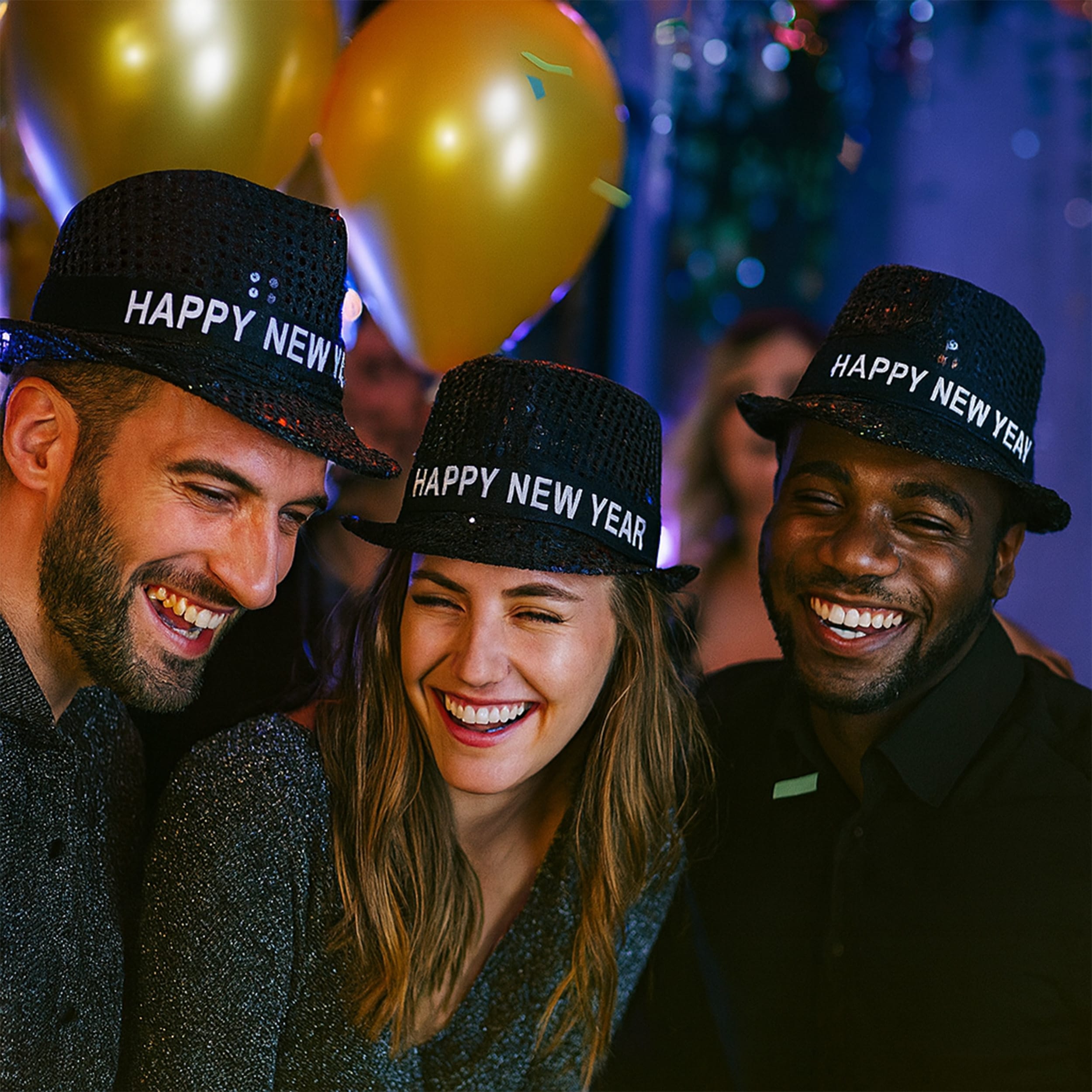 Light Up LED Happy New Year Fedora Black Pack of 6 All Products Light Up LED Happy New Year Fedora Black Pack of 6 All Products 5