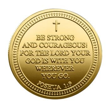 Be Strong and Courageous Challenge Gold Plated Coin All Products