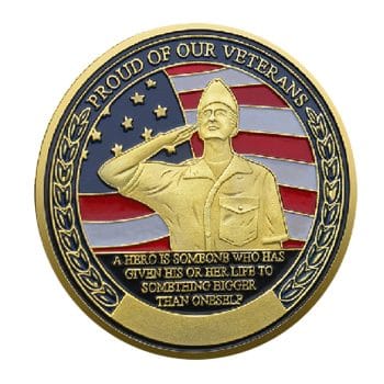 Gold Plated Veterans Tribute Challenge Coin Saluting Soldier and USA Flag Design All Products Gold Plated Veterans Tribute Challenge Coin Saluting Soldier and USA Flag Design All Products