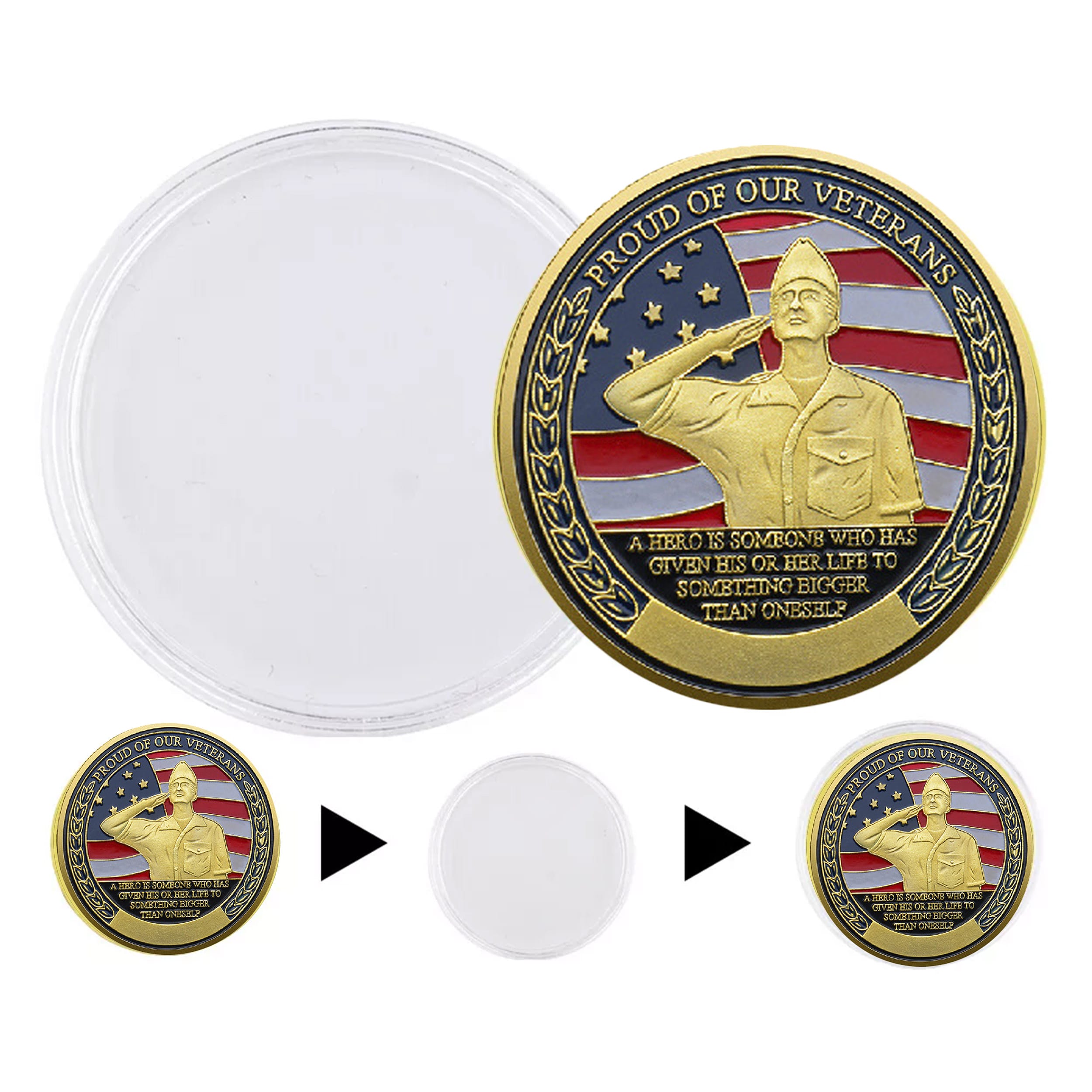 Gold Plated Veterans Tribute Challenge Coin Saluting Soldier and USA Flag Design All Products Gold Plated Veterans Tribute Challenge Coin Saluting Soldier and USA Flag Design All Products 7