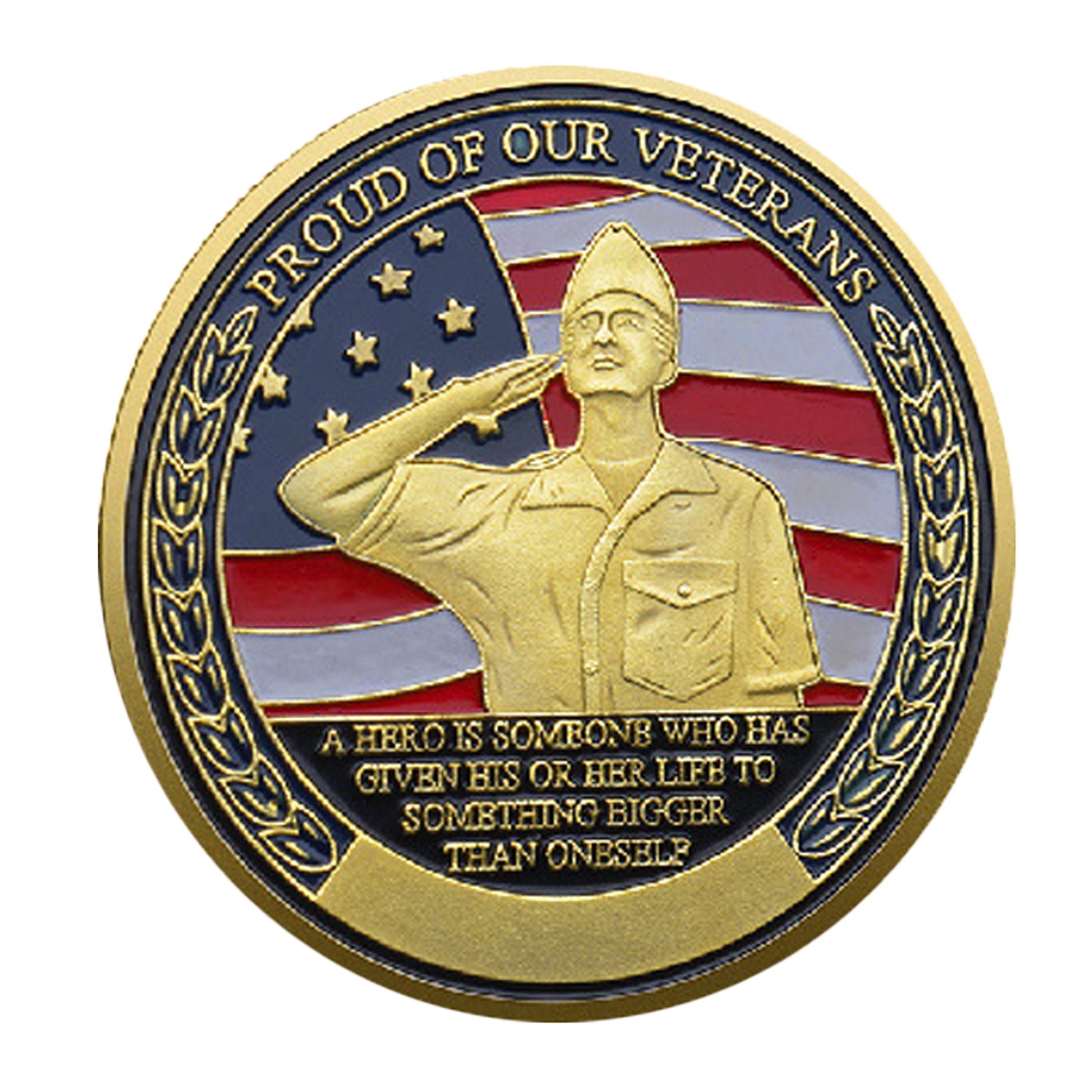 Gold Plated Veterans Tribute Challenge Coin Saluting Soldier and USA Flag Design All Products Gold Plated Veterans Tribute Challenge Coin Saluting Soldier and USA Flag Design All Products 3