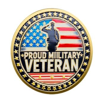 Proud Military Veteran Challenge Gold Plated Coin All Products