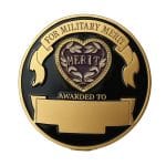 Custom 1782-1932 Purple Heart Military Merit Division Challenge Coins Premium Hard Enamel Collectibles with Clear Case