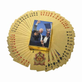 Fight for Freedom Rally 47th President 24k Gold Foil Plated Waterproof Playing Cards 24K Gold and Silver Plated Replica Bills 3