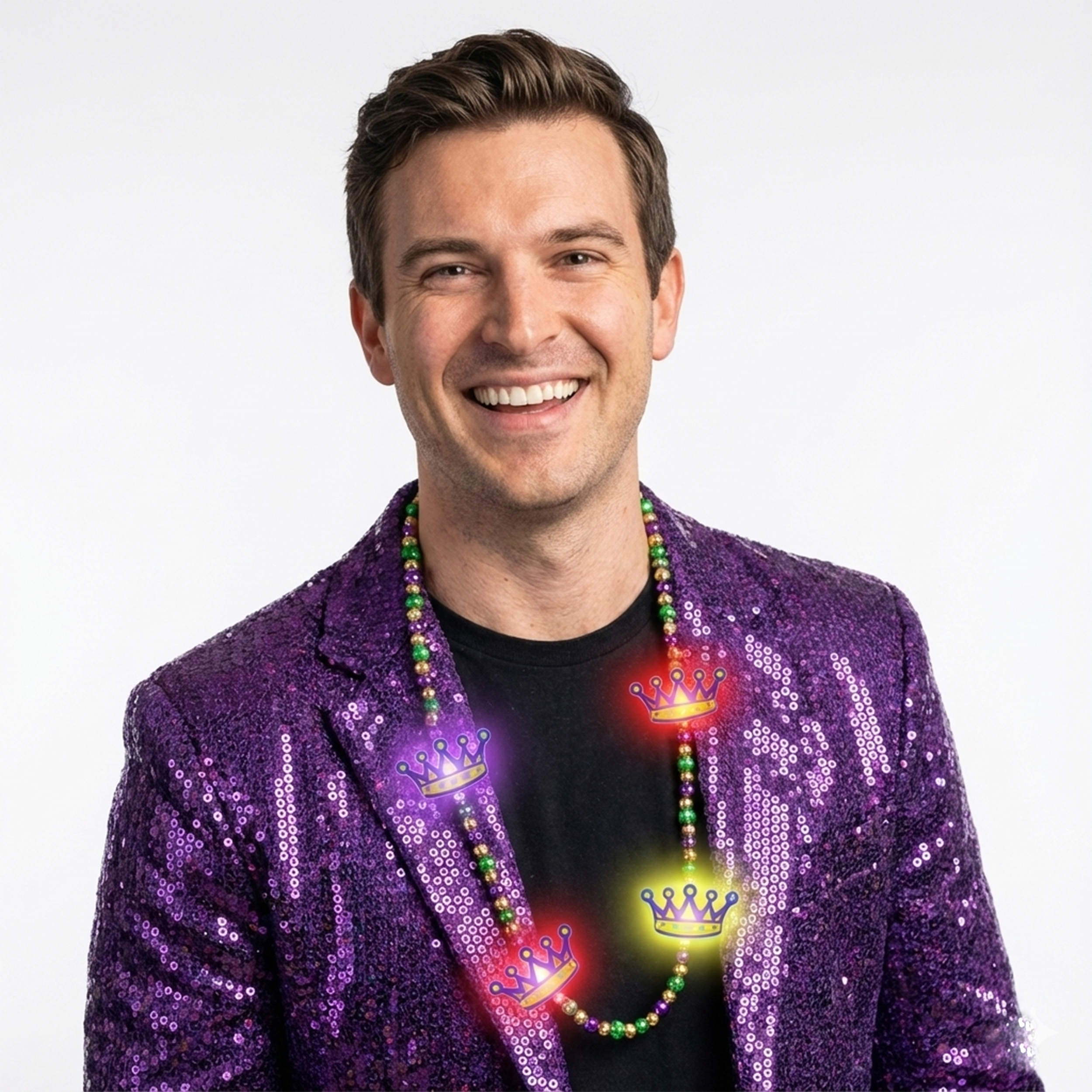 Light Up King Crown Mardi Gras Beads Necklace All Products Light Up King Crown Mardi Gras Beads Necklace All Products 5