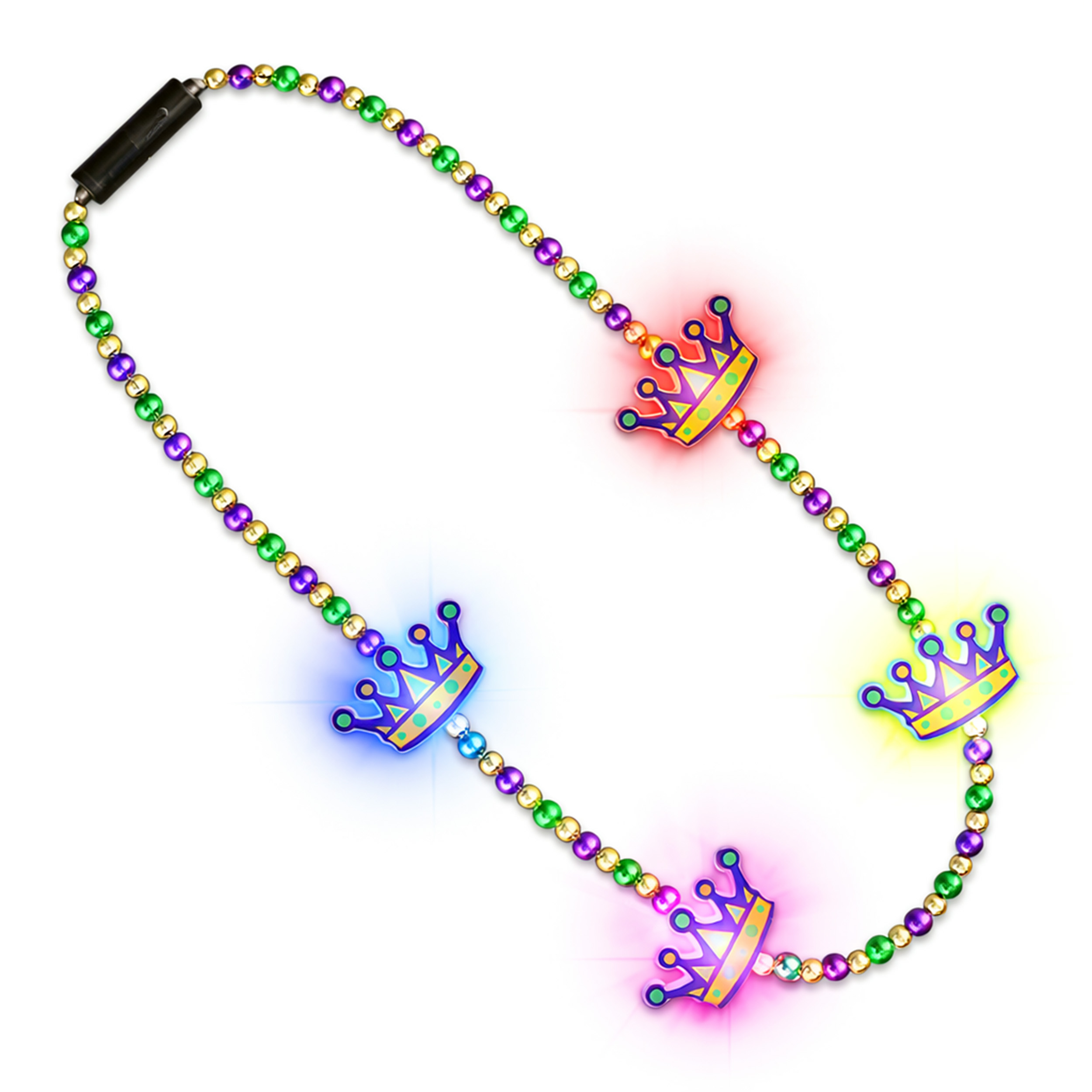 Light Up King Crown Mardi Gras Beads Necklace All Products Light Up King Crown Mardi Gras Beads Necklace All Products 3