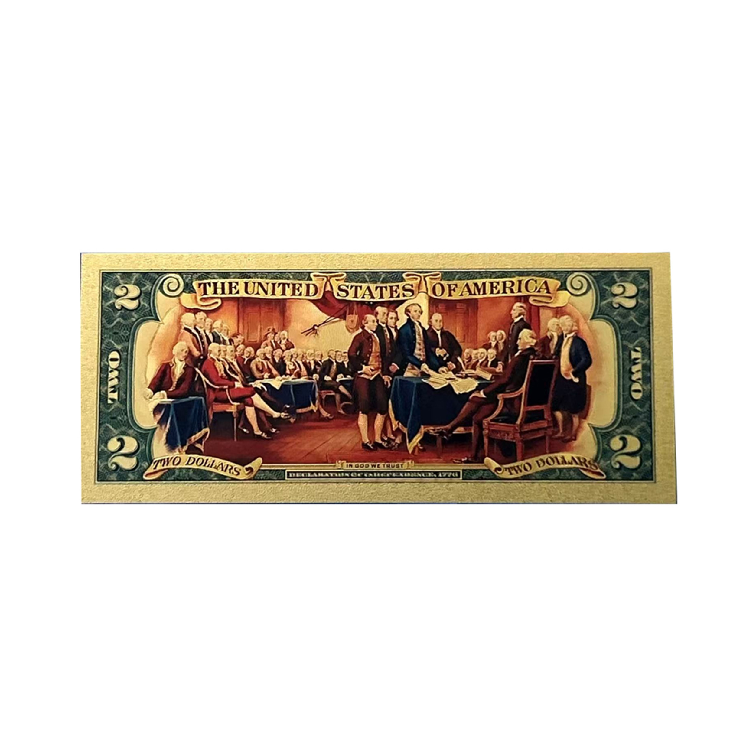 2 Dollar American Independence 250th Anniversary Gold Plated Fake Banknote 24K Gold and Silver Plated Replica Bills 2 Dollar American Independence 250th Anniversary Gold Plated Fake Banknote 24K Gold and Silver Plated Replica Bills 5