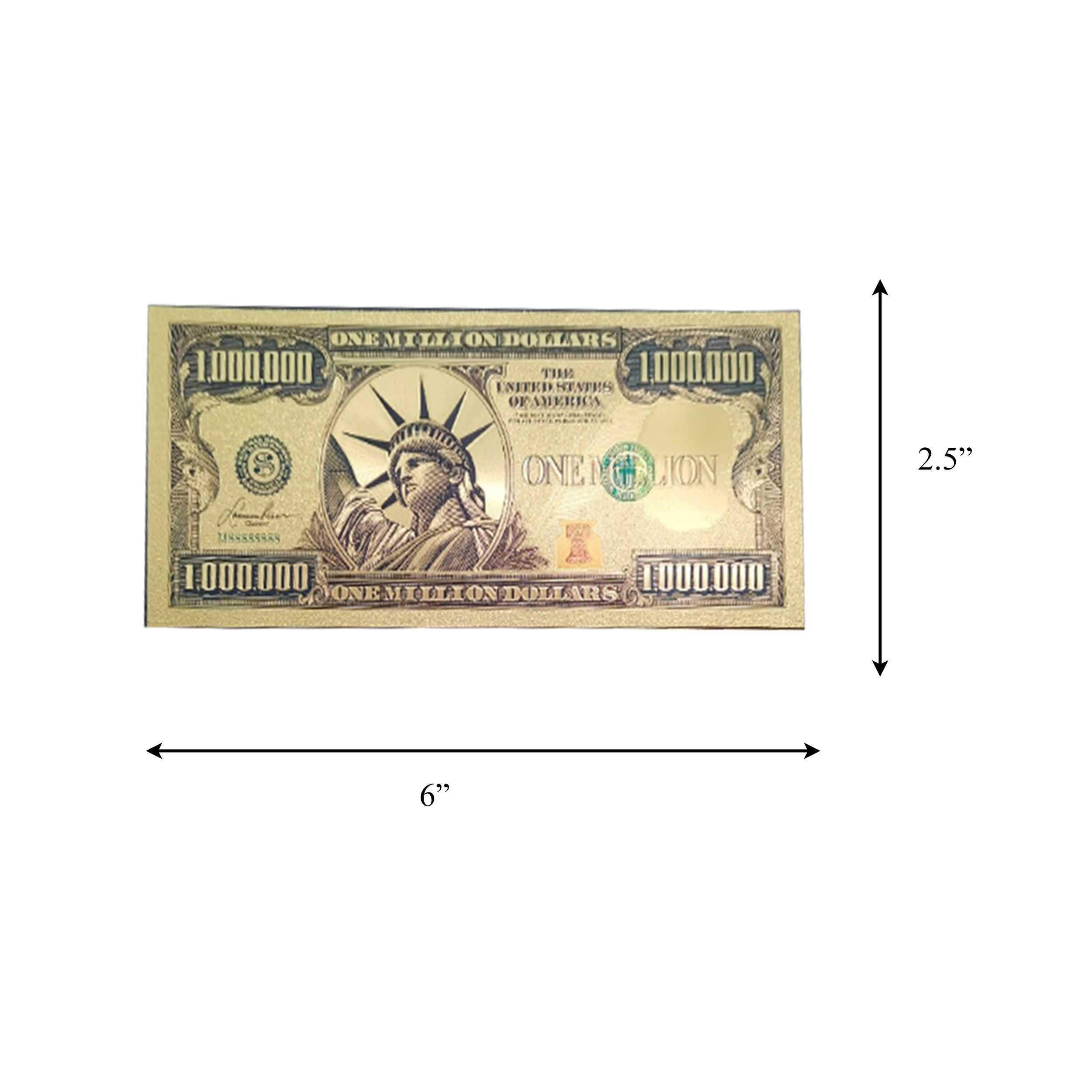 One Million Dollar 24K Gold Plated Bill Collectible Banknotes for Decoration 24K Gold and Silver Plated Replica Bills One Million Dollar 24K Gold Plated Bill Collectible Banknotes for Decoration 24K Gold and Silver Plated Replica Bills 6