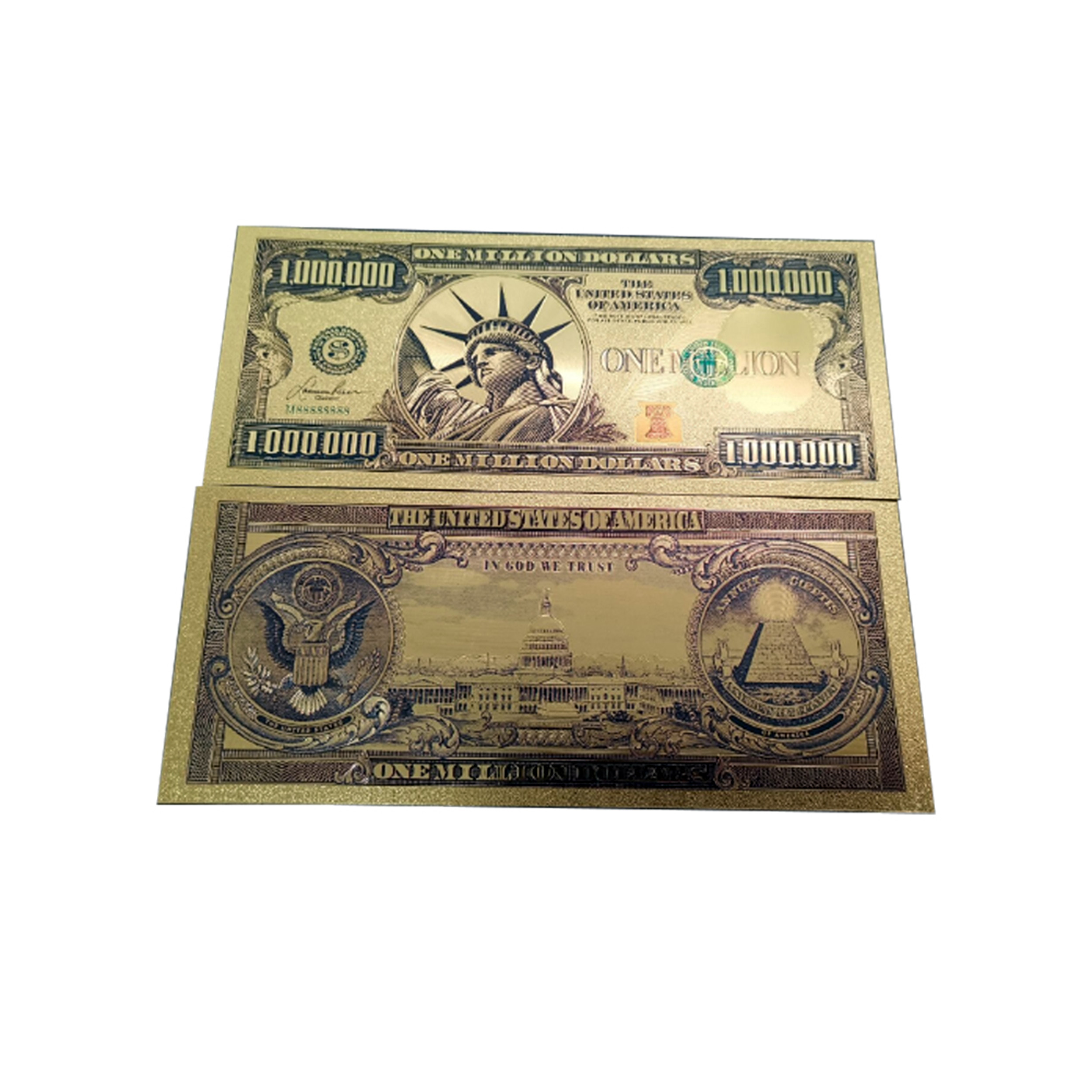 One Million Dollar 24K Gold Plated Bill Collectible Banknotes for Decoration 24K Gold and Silver Plated Replica Bills One Million Dollar 24K Gold Plated Bill Collectible Banknotes for Decoration 24K Gold and Silver Plated Replica Bills 5