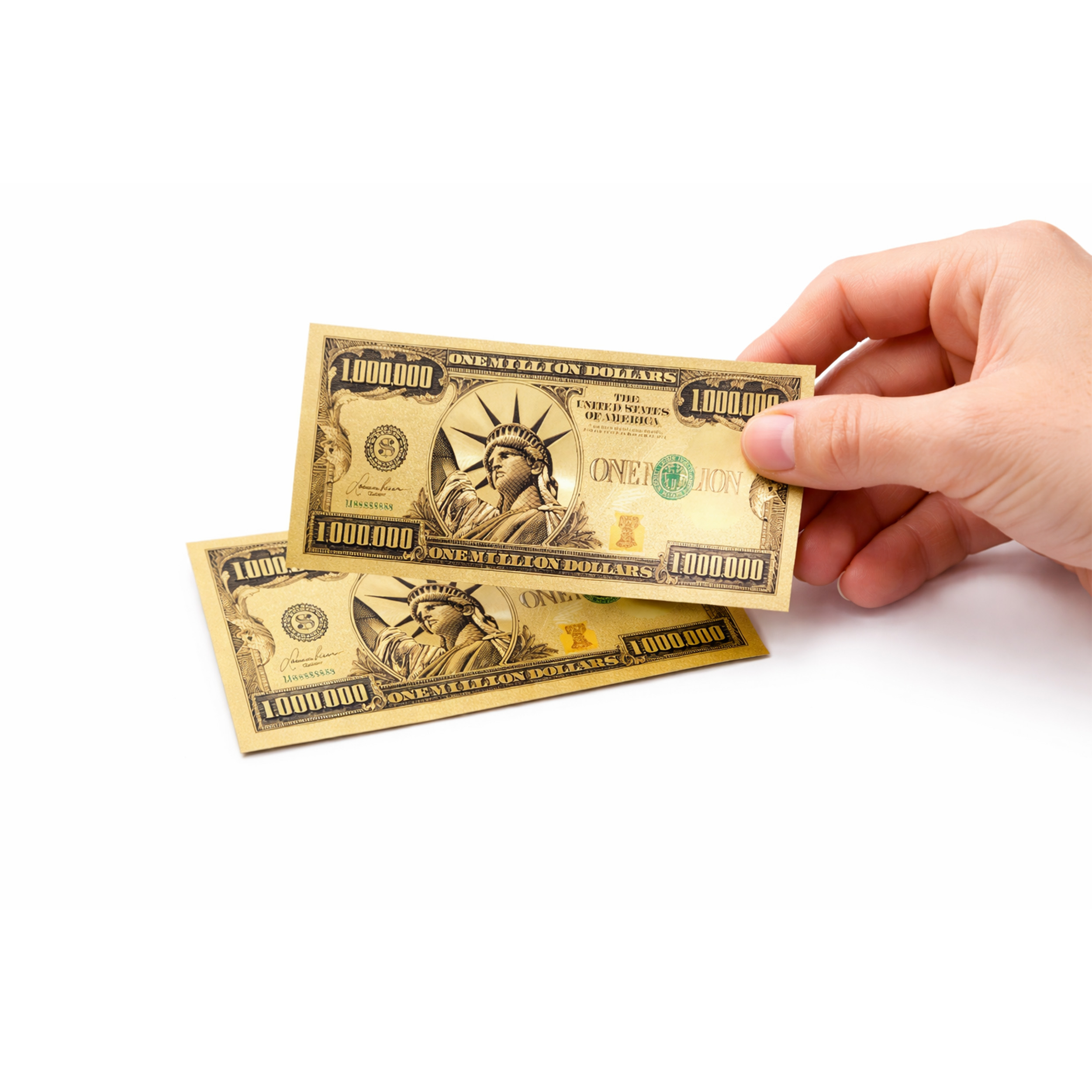 One Million Dollar 24K Gold Plated Bill Collectible Banknotes for Decoration 24K Gold and Silver Plated Replica Bills One Million Dollar 24K Gold Plated Bill Collectible Banknotes for Decoration 24K Gold and Silver Plated Replica Bills 8