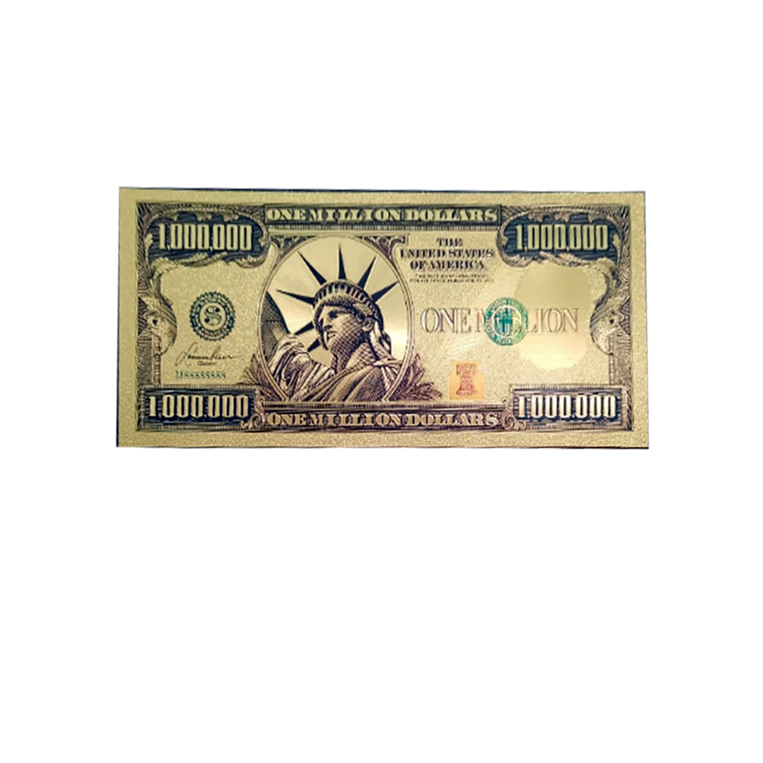 One Million Dollar 24K Gold Plated Bill Collectible Banknotes for Decoration 24K Gold and Silver Plated Replica Bills One Million Dollar 24K Gold Plated Bill Collectible Banknotes for Decoration 24K Gold and Silver Plated Replica Bills 7
