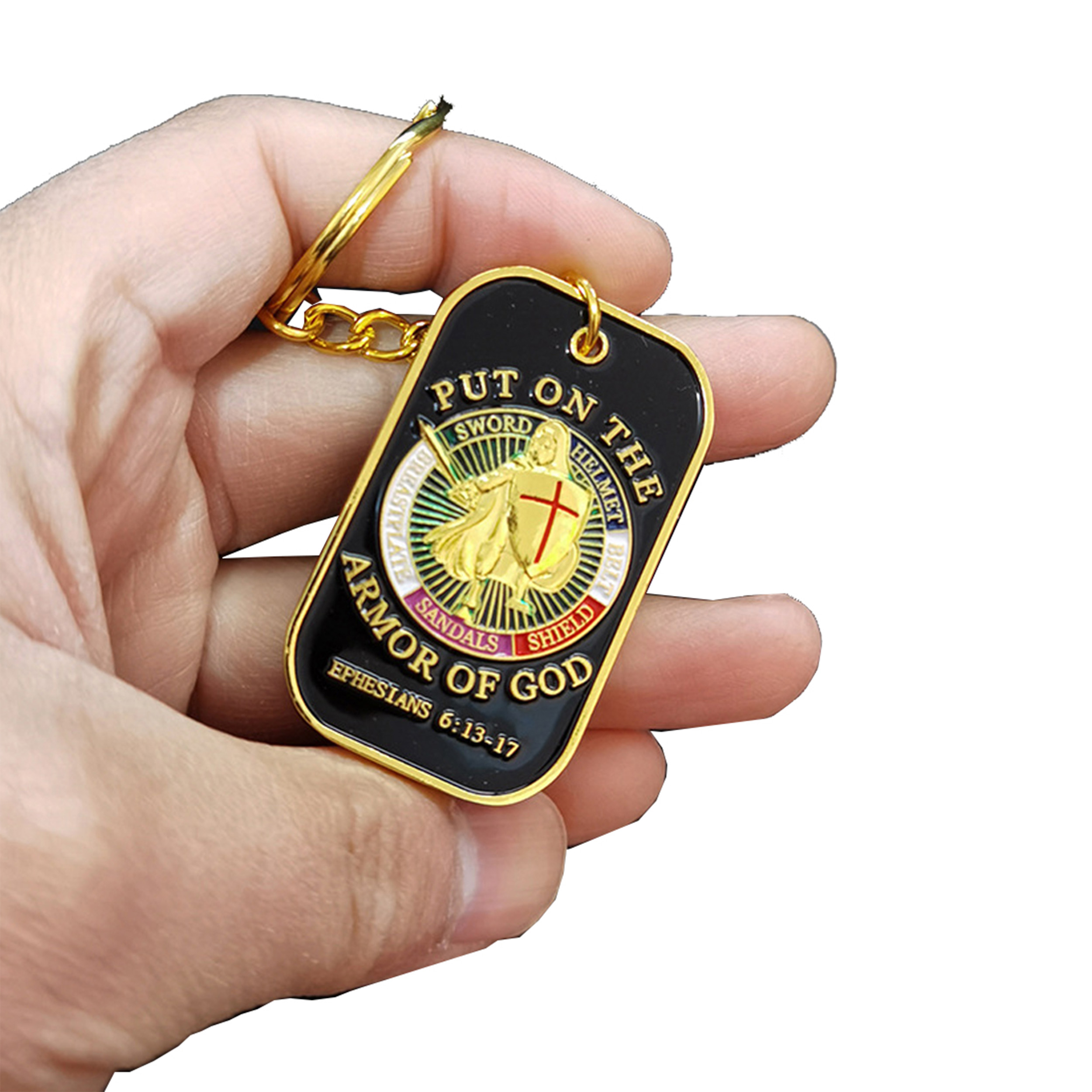 Put on the Whole Armor of God Christian Gold Plated Dog Tag Keychain All Products Put on the Whole Armor of God Christian Gold Plated Dog Tag Keychain All Products 5